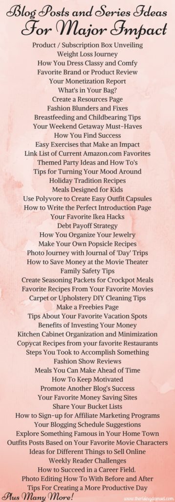 100 lifestyle blog post ideas for beginners or established bloggers.